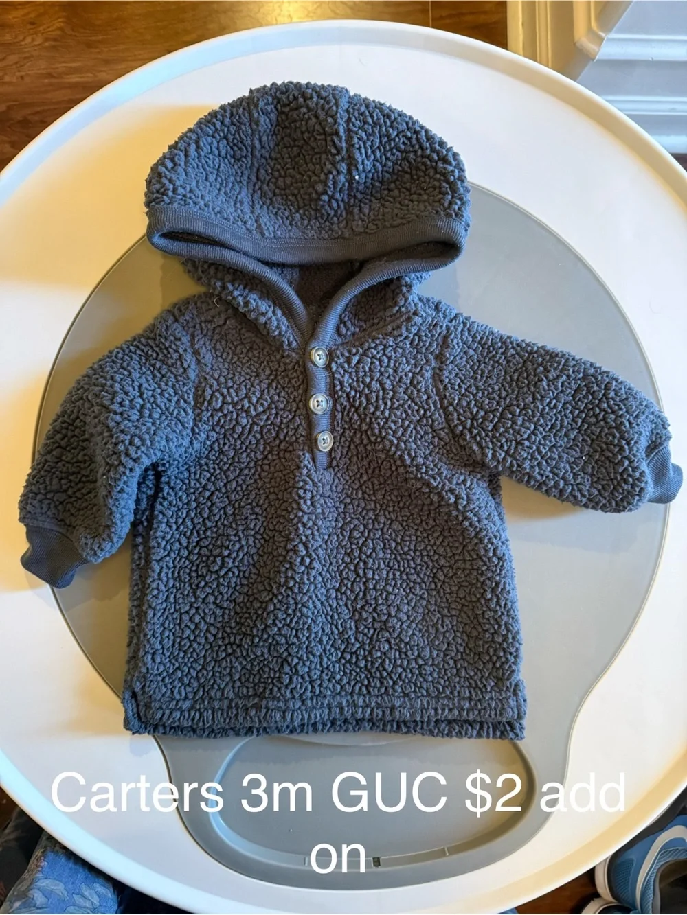 Carter's Navy Hooded Sherpa Pullover